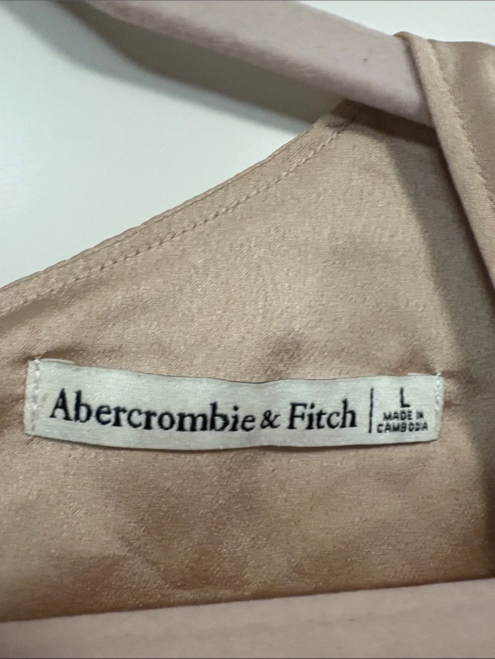 Abercrombie & Fitch Cream V-Neck Puff Sleeve Button-Front Blouse L